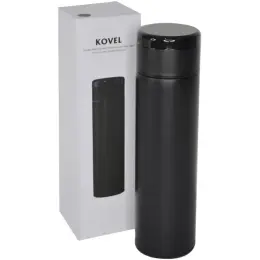 Kovel Giftology Double Walled Insulated Flask with Temperature Lid Black Gift Box